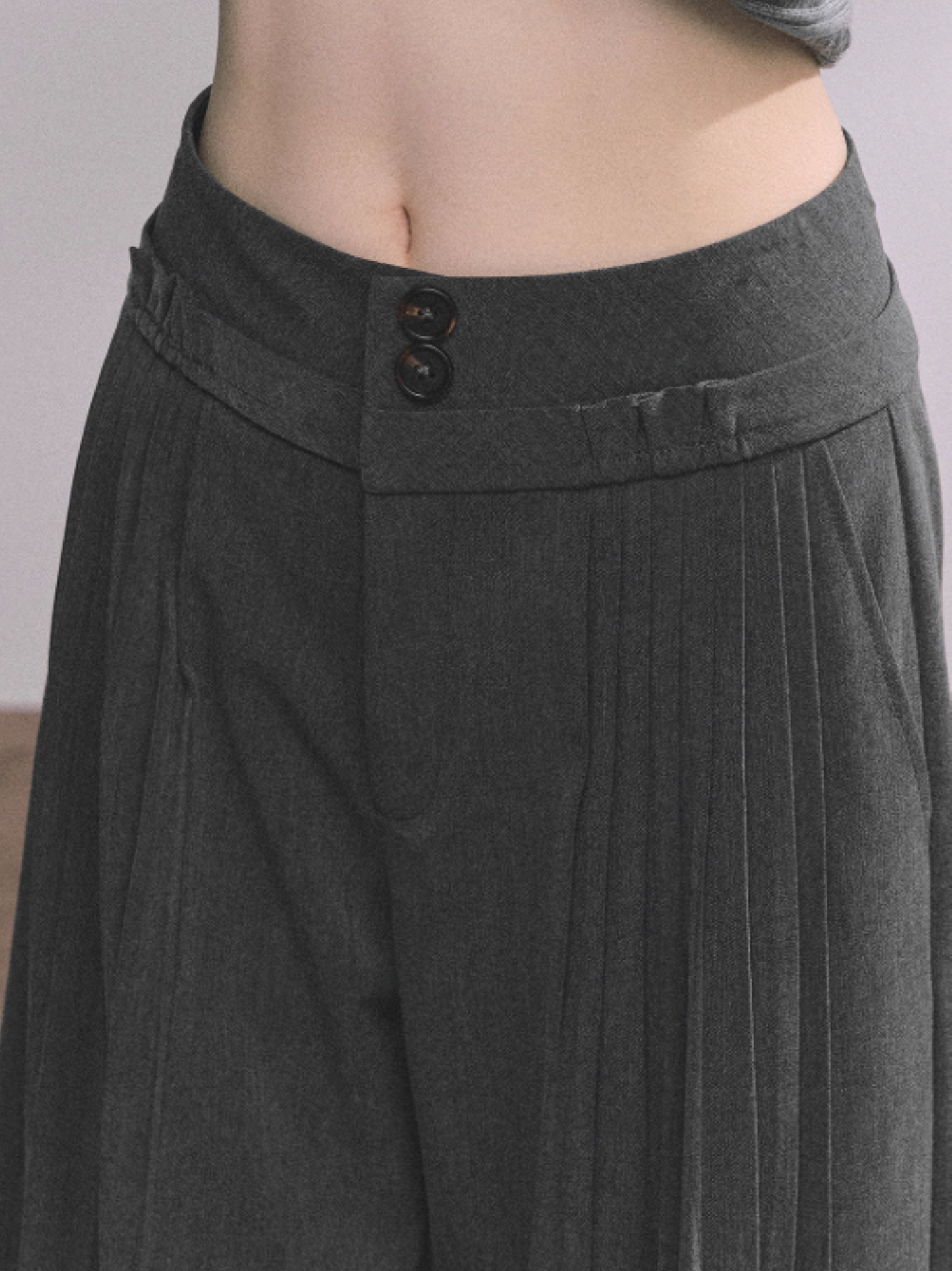 "垂感懒懒裤" American Relaxed Wide-Leg Trousers – Gray/ Coffee
