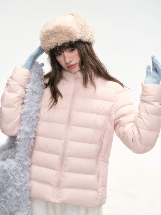 Basic-Warm 2.0 Graphene Ribbed Goose Down Jacket – Baby Pink SJ2025323