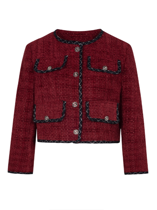 PCH - Quilted Red Tweed Jacket