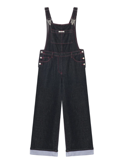 ASGONY - Vintage Wide-Leg Denim Overalls