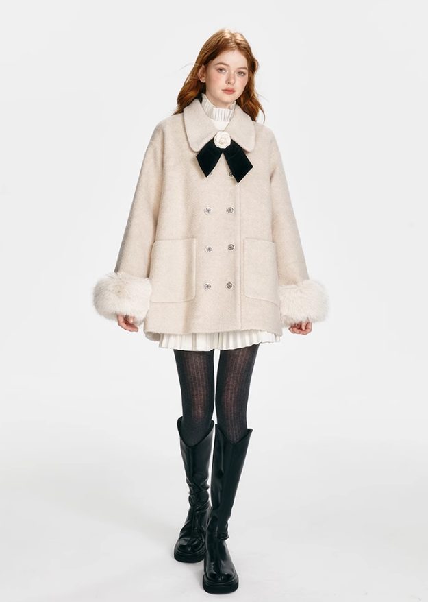 "New Year's Eve" Wool Cape Coat