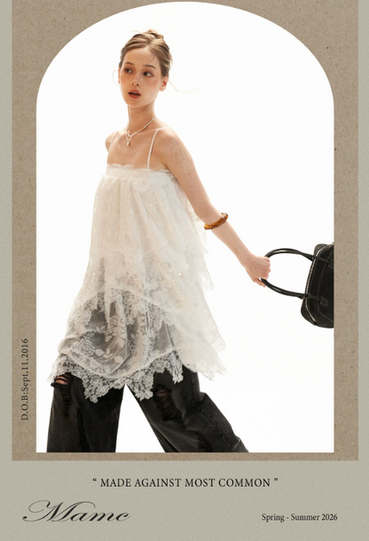 Ethereal White Lace Tiered Mini Dress WE996