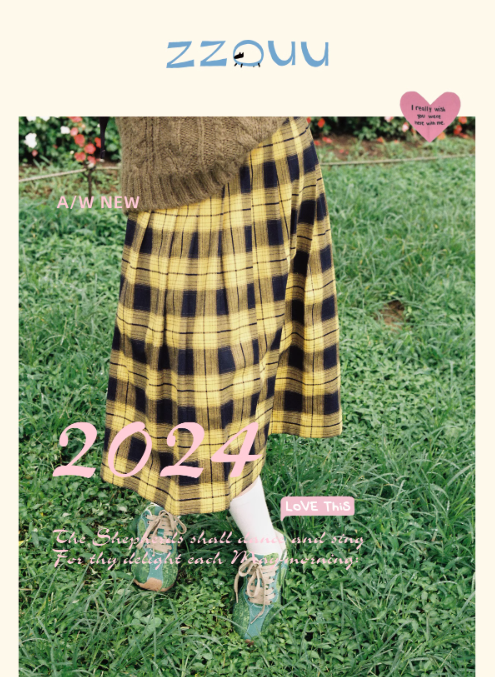 Zzouu - Retro Plaid Skirt
