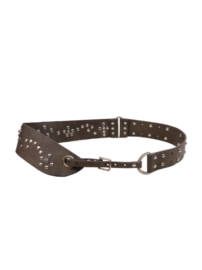 1P - “Crazy Over You” Studded Leather Wide Belt