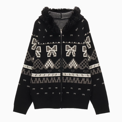 MAMC - "Black Urban Bow" Cardigan