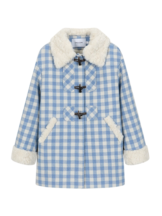 PCH - Blue Padded Mid-Length Wool-Blend Coat