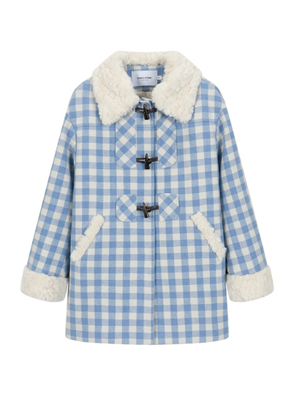 PCH - Blue Padded Mid-Length Wool-Blend Coat