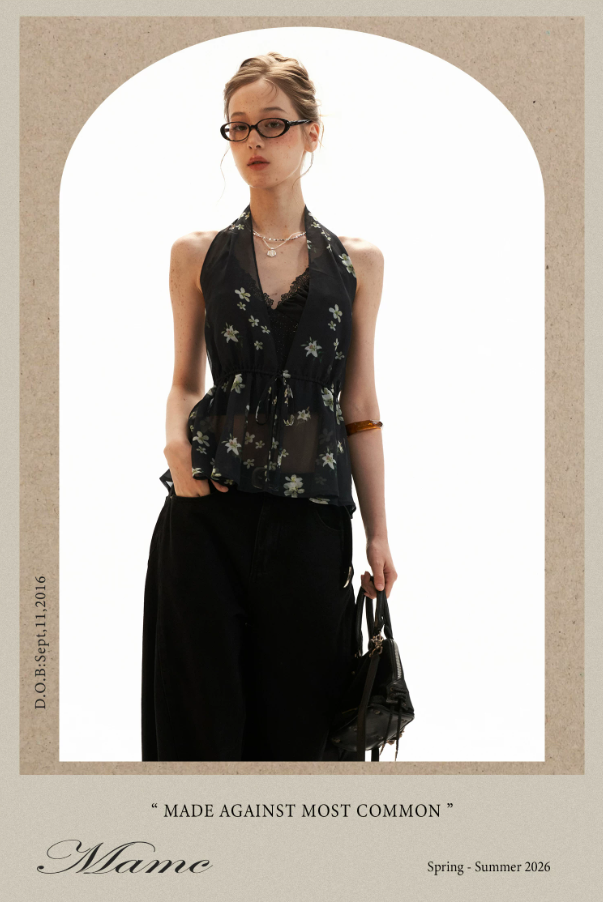 Black Vintage Floral Halter Cardigan Set