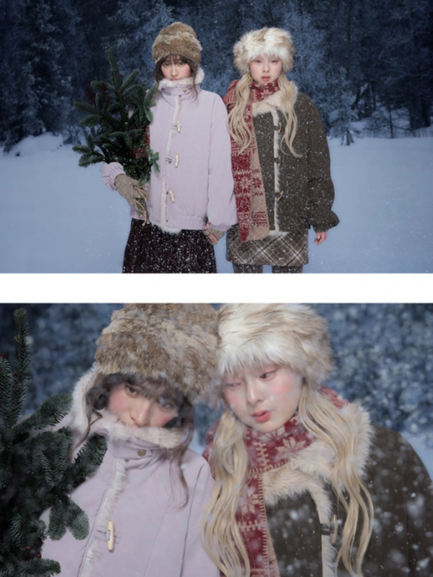 “Caramel Taro Mousse” Faux-Fur PU Leather Short Jacket WW2025458