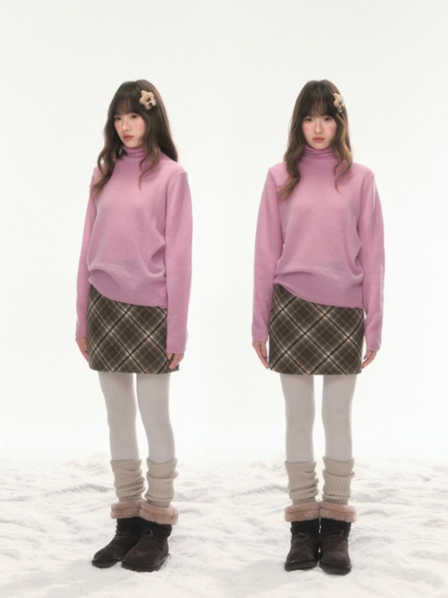 “Nordic Weave” Multicolor Wool Turtleneck Base Top LL2025479