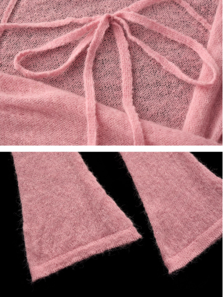 MAMC - Luna Sheer Wrap Knit Top (Ash Pink)