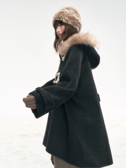 "Tundra Whispers" Wool Coat – Black LL2025319