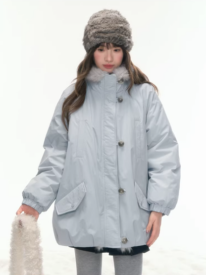 "Soft Sky" Blue Snow Whisper Cocoon Parka Down Jacket LL2025442