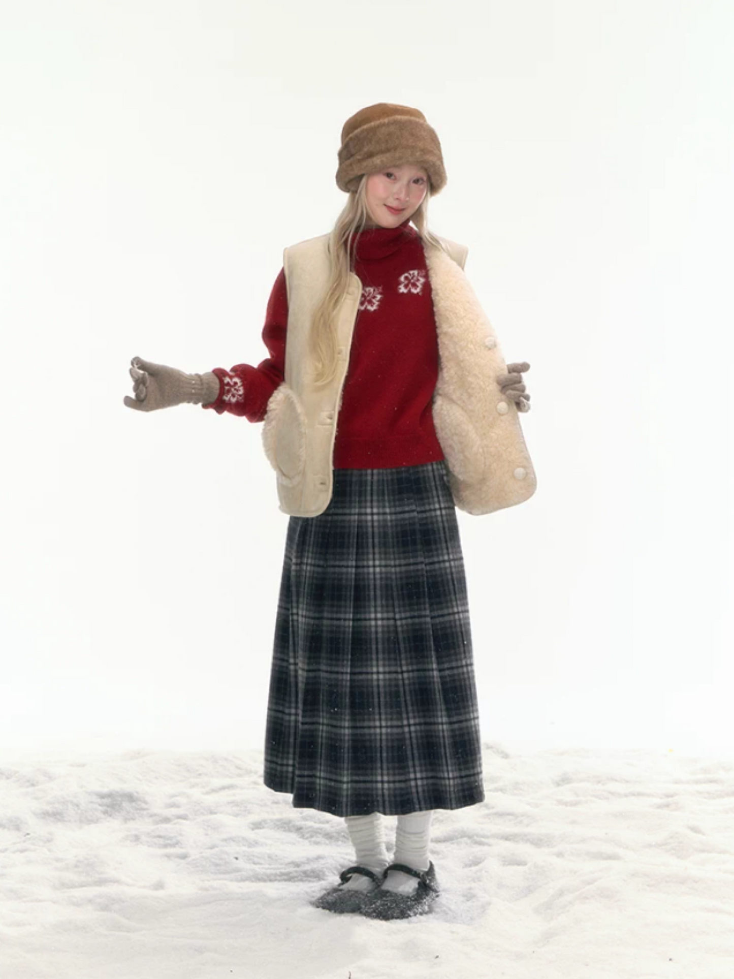 "Wild Caramel" Khaki Reversible Sherpa Vest LL2025477