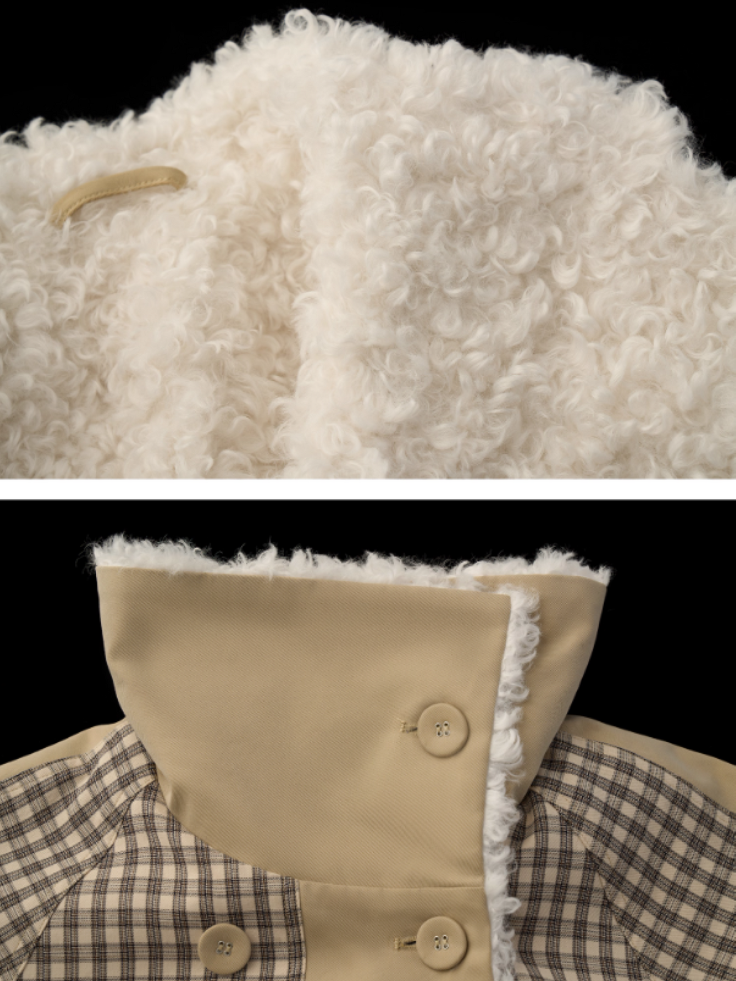 MAMC - Cozy Khaki Plaid-Patch Collar Jacket WE860