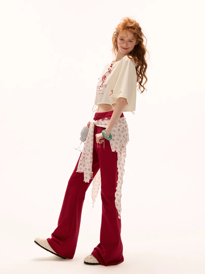 MAMC - Low-Waist Drawstring Flared Pants – American Retro Style