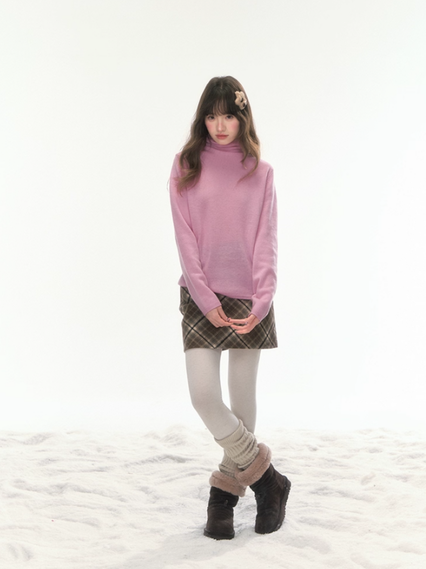 “Nordic Weave” Multicolor Wool Turtleneck Base Top LL2025479