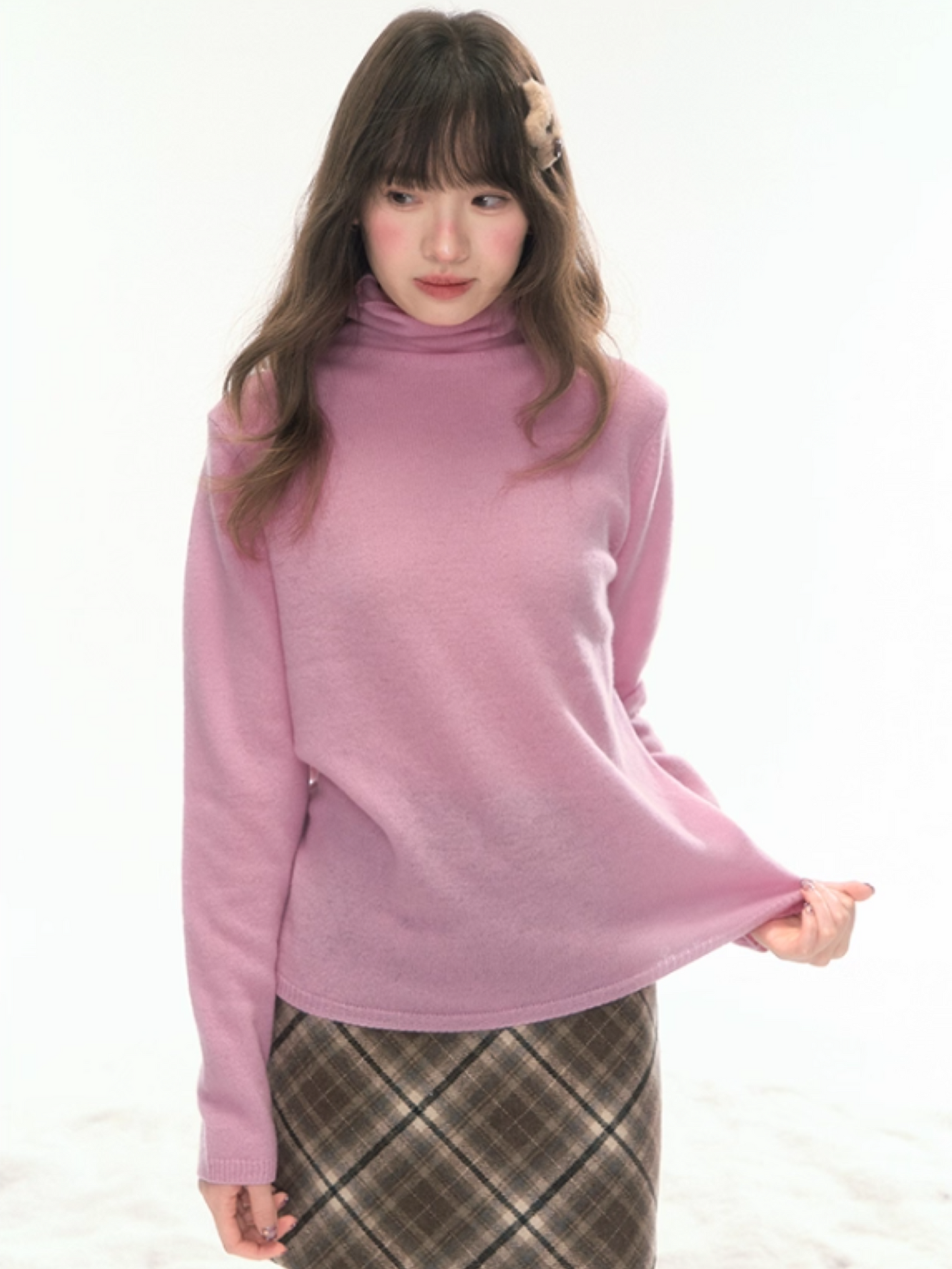 “Nordic Weave” Multicolor Wool Turtleneck Base Top LL2025479