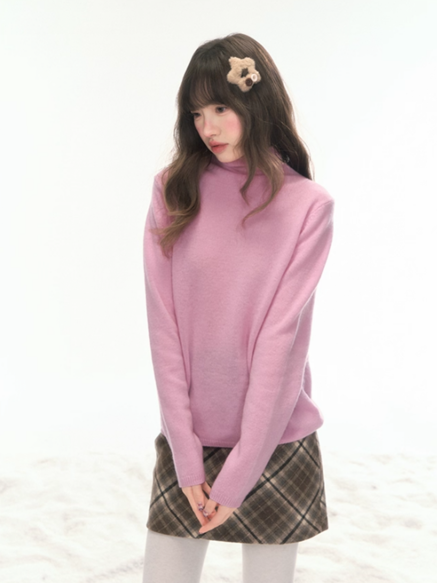 “Nordic Weave” Multicolor Wool Turtleneck Base Top LL2025479