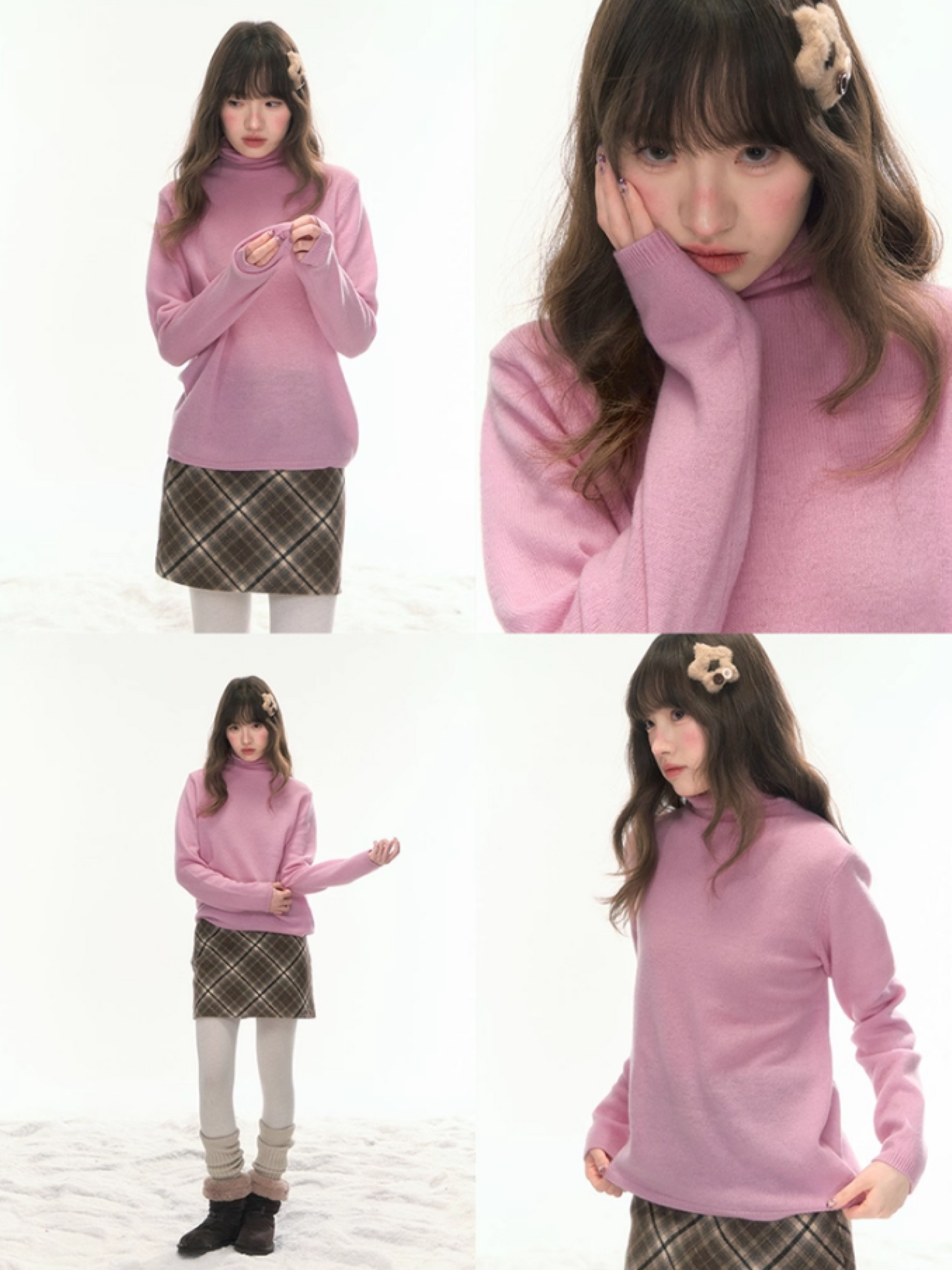 “Nordic Weave” Multicolor Wool Turtleneck Base Top LL2025479