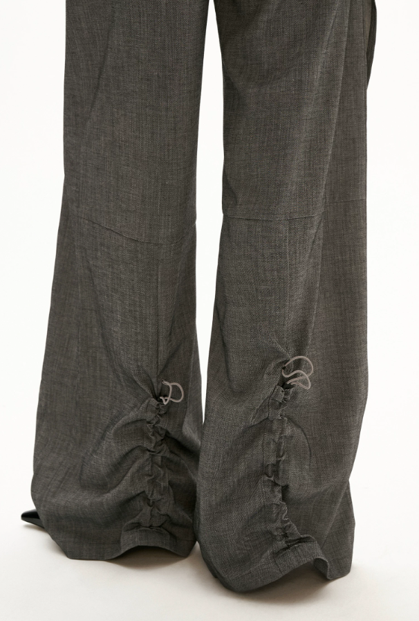 MAMC - Sculpted Linen-Blend Straight-Leg Trousers (Gray / Khaki)