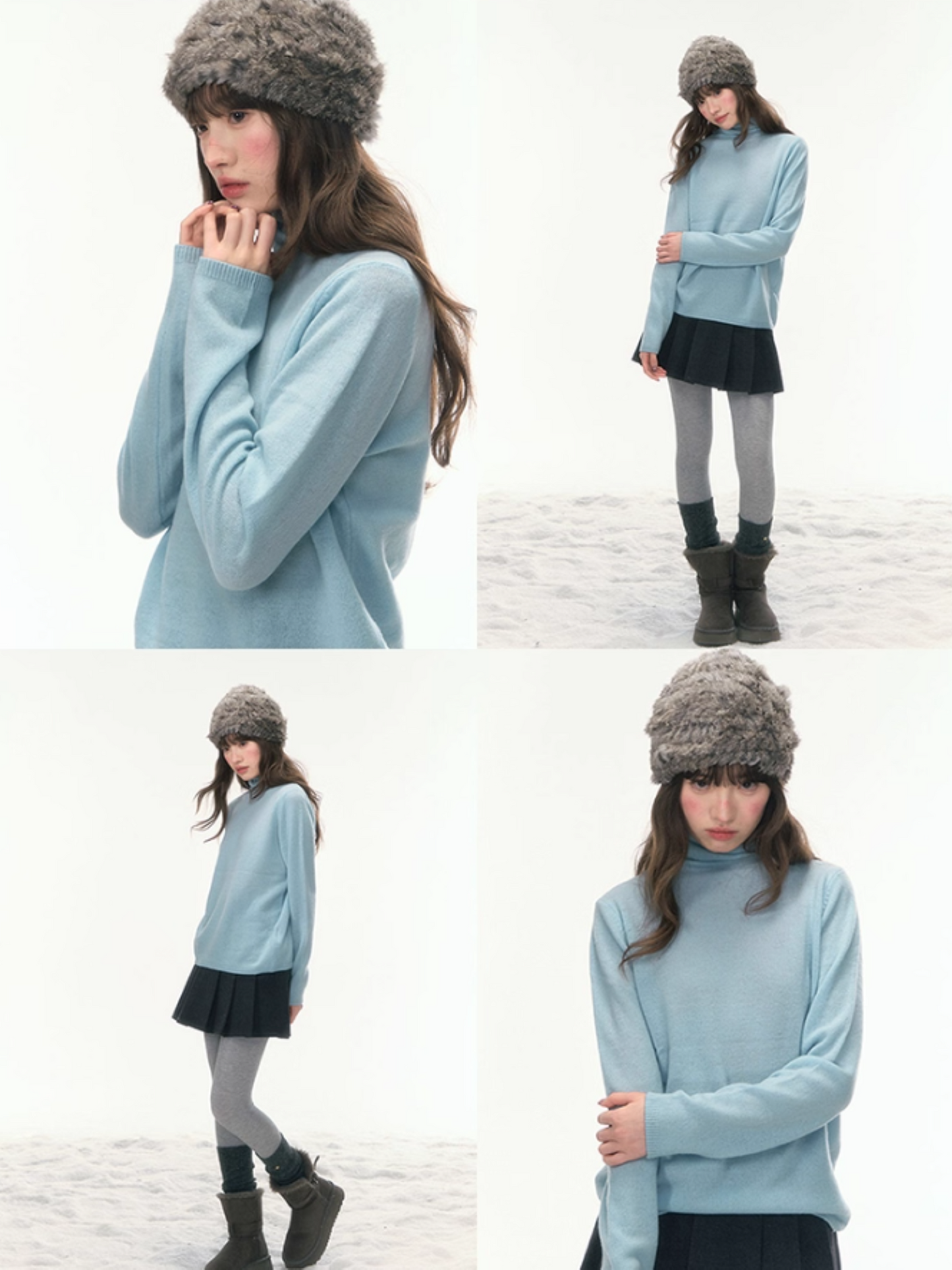 “Nordic Weave” Multicolor Wool Turtleneck Base Top LL2025479