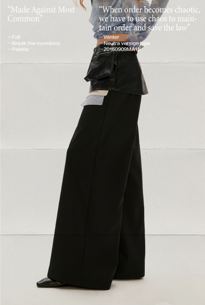 MAMC - Black Sleek Edge Wide-Leg Trousers