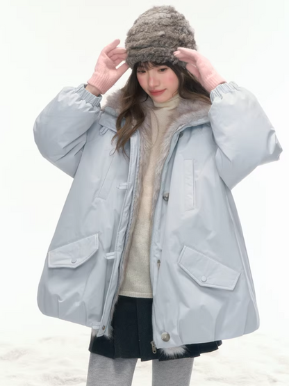 "Soft Sky" Blue Snow Whisper Cocoon Parka Down Jacket LL2025442