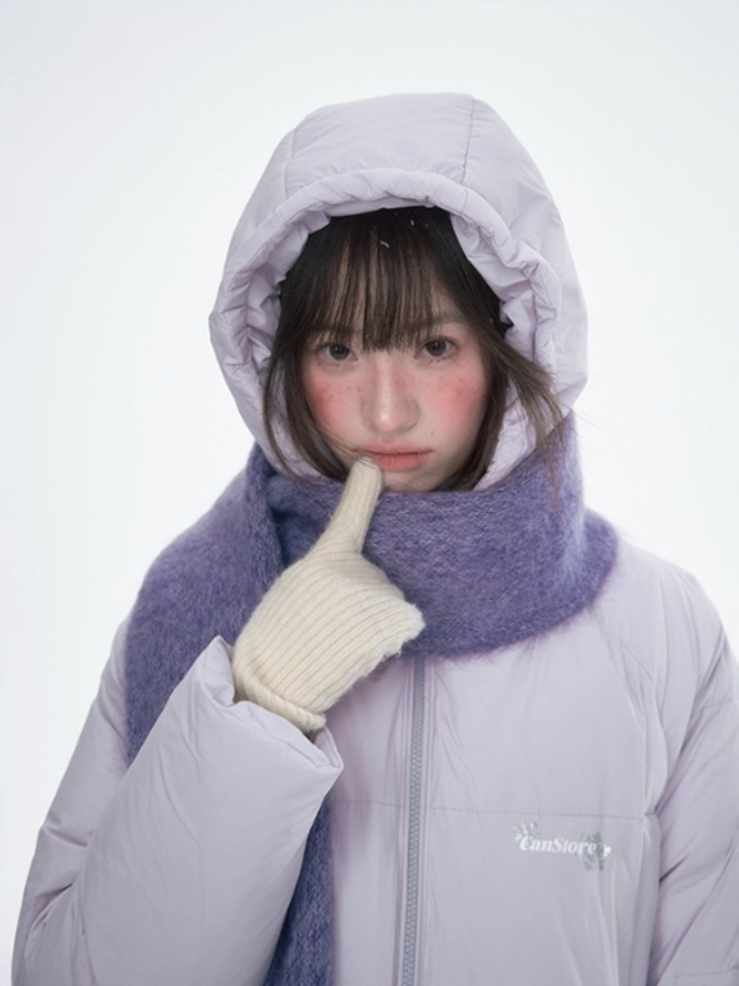Basic Warm Snowflake Logo Long Down Coat - Purple BH2024470