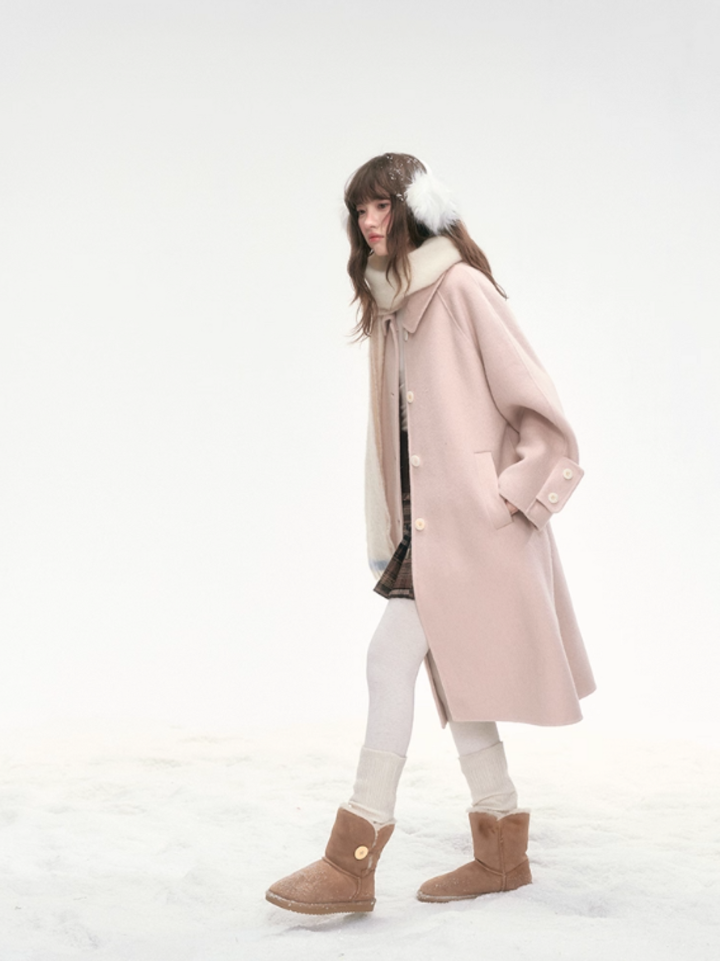 “Tender Heart” Pink Vintage Wool Coat LL2025322