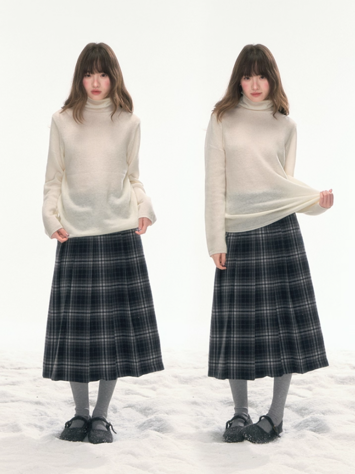 “Nordic Weave” Multicolor Wool Turtleneck Base Top LL2025479
