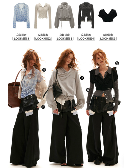 MAMC - Black Sleek Edge Wide-Leg Trousers