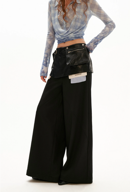 MAMC - Black Sleek Edge Wide-Leg Trousers