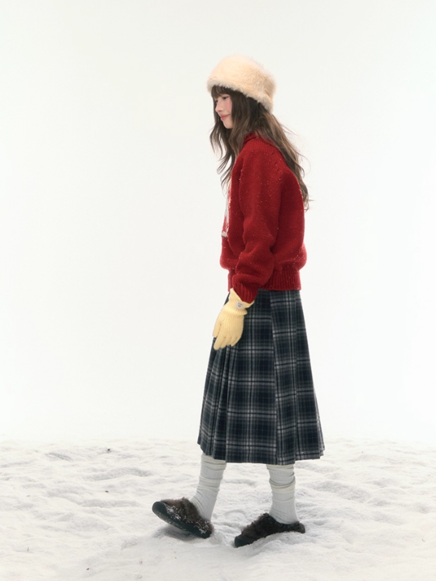 “Christmas Star Rocking Pony” Cozy Wool-Blend Knit Sweater WW2025470