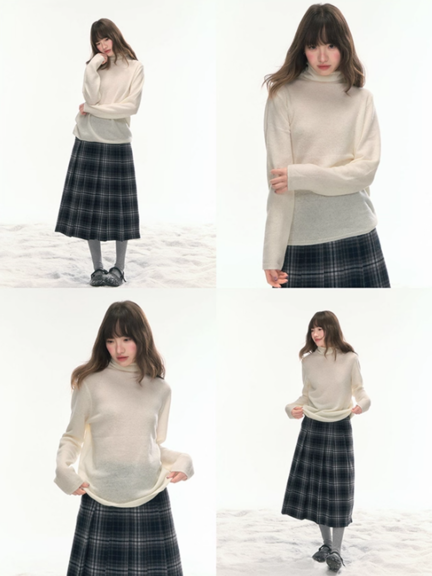 “Nordic Weave” Multicolor Wool Turtleneck Base Top LL2025479