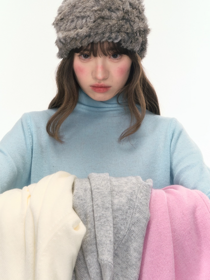 “Nordic Weave” Multicolor Wool Turtleneck Base Top LL2025479