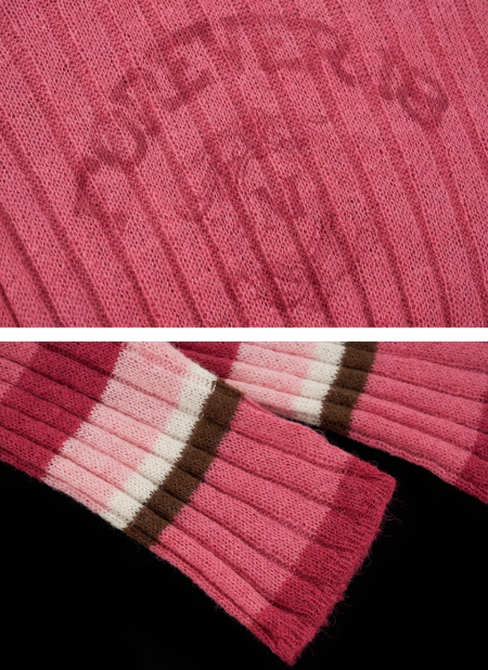 MAMC - Striped Logo Knit Pullover – Pink WE463