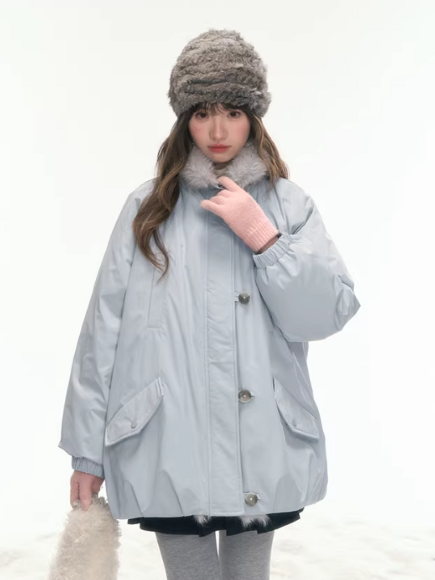 "Soft Sky" Blue Snow Whisper Cocoon Parka Down Jacket LL2025442