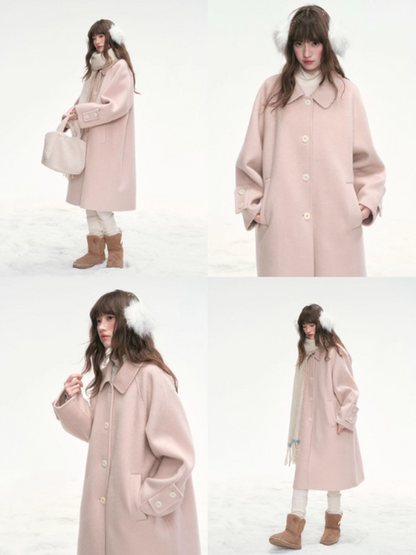 “Tender Heart” Pink Vintage Wool Coat LL2025322