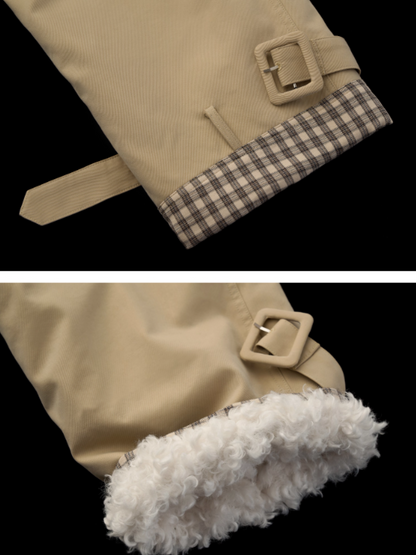 MAMC - Cozy Khaki Plaid-Patch Collar Jacket WE860