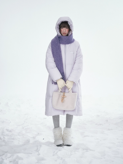 Basic Warm Snowflake Logo Long Down Coat - Purple BH2024470