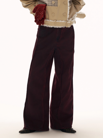 MAMC - Holiday Wave Red Straight-Leg Denim Pants WE786