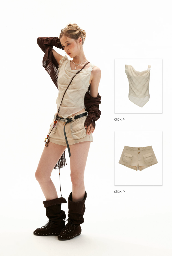Vintage Utility Pocket Cotton Shorts