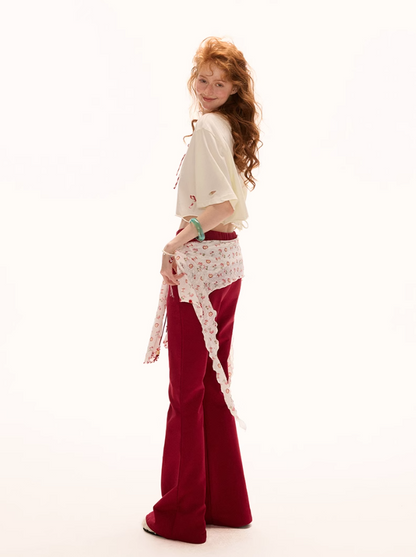 MAMC - Low-Waist Drawstring Flared Pants – American Retro Style