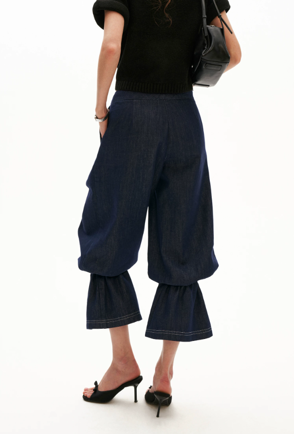 MAMC - Retro Balloon-Leg Tencel Blue Jeans