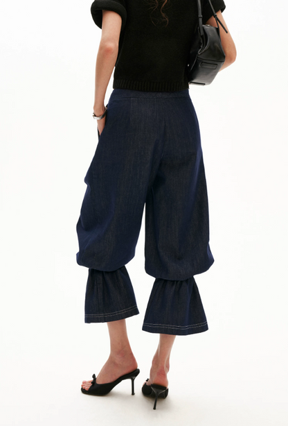 MAMC - Retro Balloon-Leg Tencel Blue Jeans