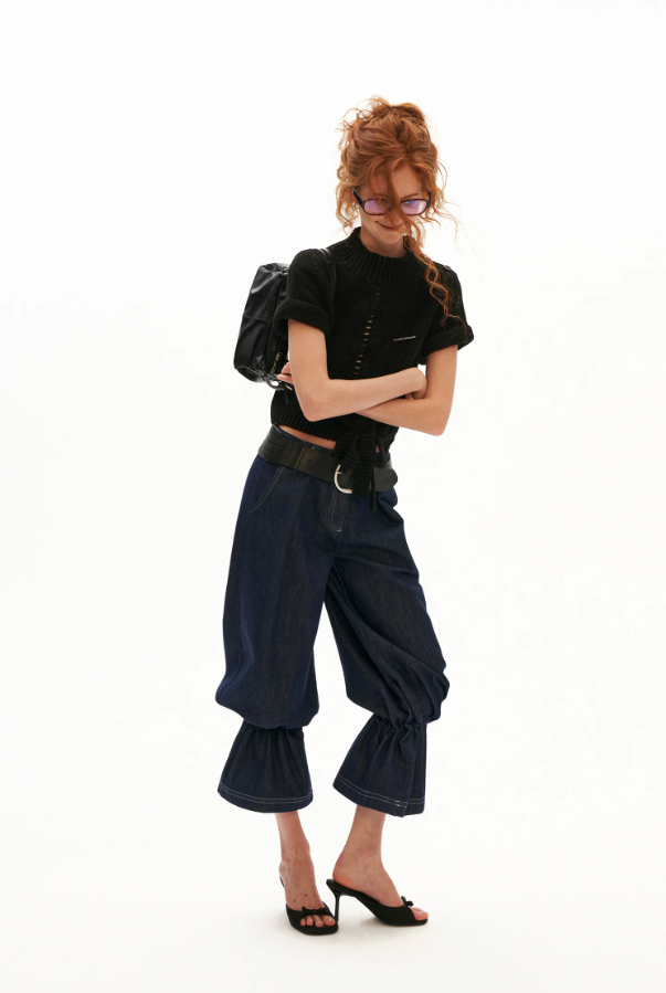 MAMC - Retro Balloon-Leg Tencel Blue Jeans