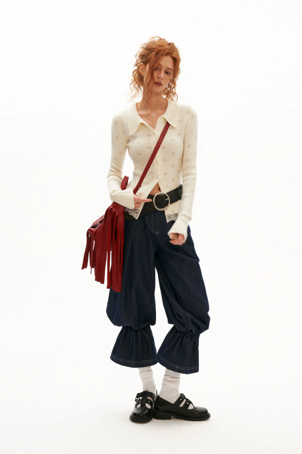 MAMC - Retro Balloon-Leg Tencel Blue Jeans
