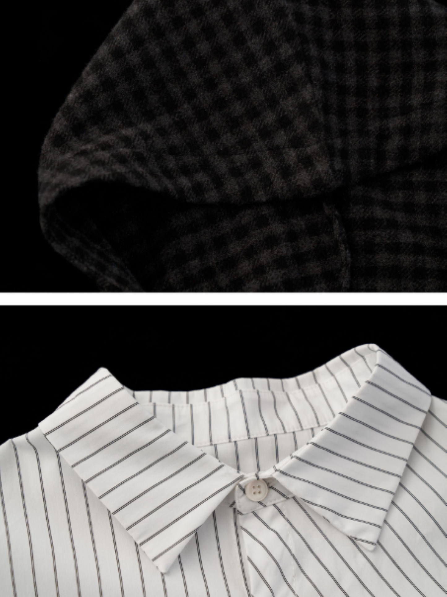 MAMC - Striped Long Sleeve Shirt with Tie (White Stripes)