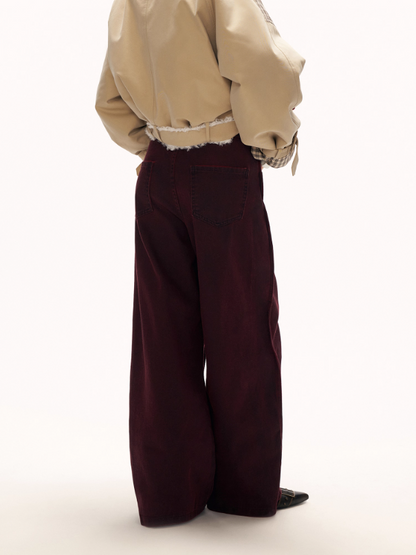 MAMC - Holiday Wave Red Straight-Leg Denim Pants WE786